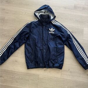 Adidas Originals Vintage windbreaker track hooded jacket size XL